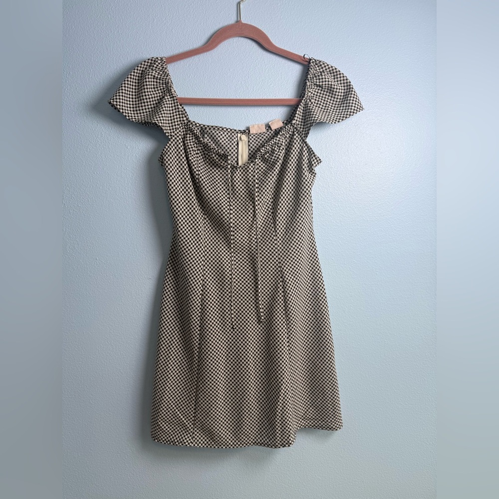 Levi's Black Checkered Cap sleeve Mini Dress